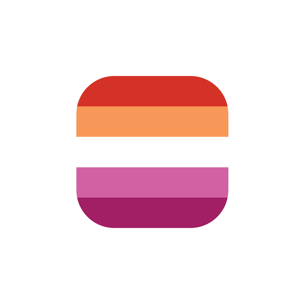 Square image of the lesbian flag