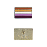 A Lesbian pin image showing gold plating backing